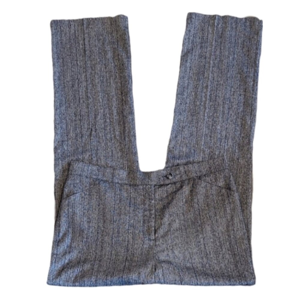 Conrad C Stretch Trousers Womens 12 Black Herringbone Blue Pinstripe Pants